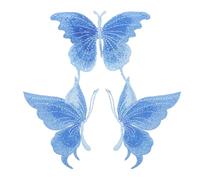 ABOOFAN 3Pcs Butterfly Embroidered Patch DIY Sewing Accessories for Jackets Jeans Clothes Hats Shoes Bags Sturdy Fabric