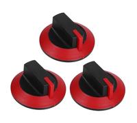 ABOOFAN 3pcs Gas Stove Knobs Grill Control Knobs Red Plastic Rotary Switch Replacement for Commercial Kitchen Cooktop and Outdoor Heater Parts Small Flat Top Design