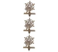 ABOOFAN 3pcs Golden Christmas Stocking Holder Snowflake Design Fireplace Hook for Holiday Decorations for Hanging Stockings Wreaths and Ornaments