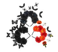 ABOOFAN 3pcs Halloween Headbands Lightweight Cloth Material Spooky Ghost Bat Spider Hair Accessories for Costume Party Trick-treating and Themed Photoshoots
