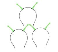 ABOOFAN 3pcs Luminous Headband Glow in Dark Halloween Glowing Antenna Hairband Martian Costume Headpiece for Women Adults Cosplay Party Nighttime Celebrations