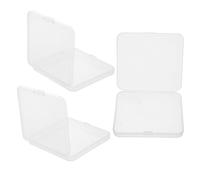 ABOOFAN 3Pcs Mini Rectangle Plastic Eyelash Storage Boxes with Lid, PP Small Containers for Travel, Jewelry, Craft Beads, and Eyelash Collection Cases