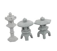 ABOOFAN 3pcs Pagoda Lantern Vintage Style Statues for Indoor and Outdoor Garden Decor Elegant Japanese Landscape Accessories for Bonsai and Zen Gardens