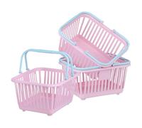 ABOOFAN 3pcs Plastic Shopping Basket for Kids with Handles, Easy to Clean and Washable Pp Material, Mini Grocery Baskets for Bathing and Shopping Storage