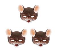 ABOOFAN 3pcs Rat Mask Halloween Rat Costume Props Plastic Animal Masks Full Face Animal Cosplay for Masquerade Halloween