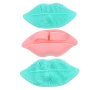 ABOOFAN 3pcs Silicone Lip Exfoliating Brush Set Lip Shape Design for Travel and Makeup Removal, Soft and Sturdy Face Wash Brush for Gentle Skin Cleansing Random Color