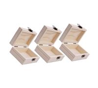 ABOOFAN 3pcs Unfinished Wooden Craft Boxes with Hinged Lid Dustproof Small Keepsake Storage Chest for Jewelry DIY Paintable Wood Organizer Multifunctional Classic Design