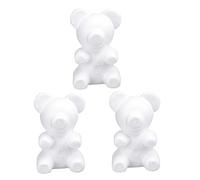 ABOOFAN 3pcs White Foam Bear Craft Moulds for Flower Arranging Blank Modelling Bear Figures for Wedding and Children's Hand-Made Crafts