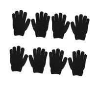 ABOOFAN 4 Pairs Black Exfoliating Gloves Bath Mitts Deep Scrubbing Body Scrubber for Shower and Back Massage Dead Skin Removal for Men and Women