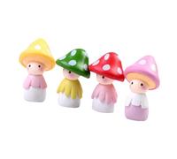 ABOOFAN 4 Pcs Miniature Bonsai Mushroom Dolls PVC Landscape Craft Decorations for Fairy Garden Desk Photo Props and Micro Scenery Cute Tiny Figures in Red Pink Yellow Green