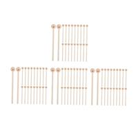 ABOOFAN 400 pcs Natural Wood Drink Stirrers with Round Ends Reusable Coffee and Cocktail Mixing Sticks Individually Wrapped Wooden Stirring Rods for Hot Chocolate Espresso Tea Milk and