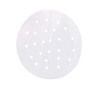 ABOOFAN 400pcs Steaming Papers Round Steamer Paper Liners Steamer Mats for Dumplings Air Fryers Perforated Food Grade