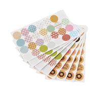 ABOOFAN 40pcs Loose-Leaf Paper Reinforcement Labels with Geometric and Mini Donut Designs, Self-Adhesive Hole Repair Stickers for Office and School Binding Supplies Random Color