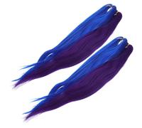 ABOOFAN 4Pcs 26" Pre-Stretched Synthetic Yaki Texture Braiding Hair Extensions Blue Purple for Long Braids, Heat-Friendly, Water-Resistant, Suitable for Party, Cosplay, and Stage Use