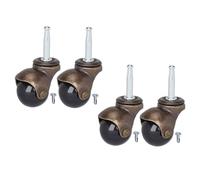 ABOOFAN 4pcs Antique Style Ball Caster Wheels X Stem for Office Furniture and Home Chairs Swivel Steel and PP Construction Smooth Quiet Movement for Trolleys and Shelves