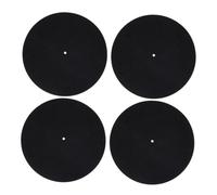 ABOOFAN 4pcs Black Felt Record Player Pads for Phonograph Turntable, Anti-static and Shock Absorption Slipmats, Easy Installation Protective Mats for Vinyl Records, for Music Enthusiasts