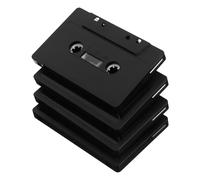 ABOOFAN 4pcs Black Matte Blank Audio Cassette Tapes Wall Decoration for Home DIY Handcrafts, Classic Vintage-inspired Plastic Tape Ornaments for Stylish and Elegant Wall Display