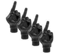 ABOOFAN 4pcs Car Dustproof Tire Caps Universal Stem Covers for Valve Stem Leak-proof Plastic Finger Shape Caps in Black, Creative and Use for Cars and Motorcycles