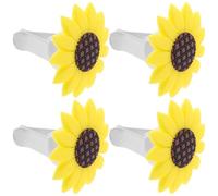 ABOOFAN 4pcs Car Vent Clips Aromatherapy Ornament Sunflower Auto Decoration Car Interior Fresh Scent Rubber Vent Trim with Scent Card Slot