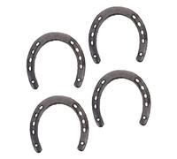 ABOOFAN 4pcs Cast Iron Horseshoe Wall Decor Set Indoor Outdoor Door Hanging Wall Art Rustic Horseshoe Ornaments for Home and Garden Decoration
