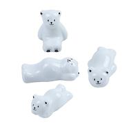 ABOOFAN 4pcs Ceramic Bear Chopstick Rest Creative Chopstick Holder for Chinese Tableware