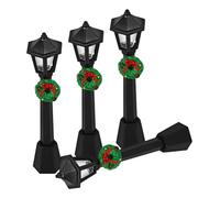ABOOFAN 4pcs Christmas Mini Street Light Models Miniature Village Pathway Lamps Post for Dollhouse Micro Landscape Fairy Garden Accessories