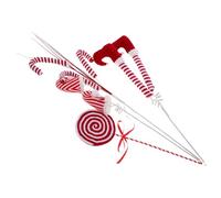 ABOOFAN 4pcs Christmas Tree Decoration with Elf Legs Picks Knitted Hats Peppermint Candy Canes Lollipops for DIY Holiday Craft Festive Ornaments for Cozy Party Ambiance