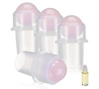 ABOOFAN 4pcs Essential Oil Roller Ball Inserts for 16mm Neck 10ml Bottles Leakproof Pink Jade Replacement Suitable for Oil Diffuser