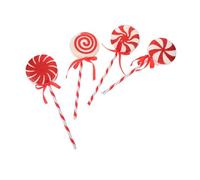ABOOFAN 4pcs Giant Swirl Lollipop Picks Christmas Tree Decorations Colorful Striped Candy Ornaments for Home Party DIY Hanging Xmas Year Supplies