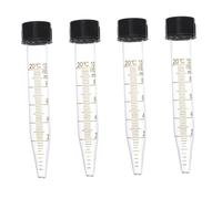 ABOOFAN 4pcs Glass Test Tubes with Scale and Lids Spiral Graduated Liquid Storage Tubes for Laboratory Biochemistry and Molecular Biology Experiments