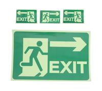 ABOOFAN 4pcs Glow in The Dark Exit Sign Sticker Luminous Safety Directional Sign Reflective Polyethylene Film Fire Safety Compliance Green for Indoor and Outdoor Applications in Malls