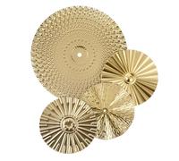 ABOOFAN 4pcs Irregular Metal Disc Wall Art Modern Style Wall Decor for Home Office Creative Easy to Install Metal Decoration for Living Room Bedroom Workspace