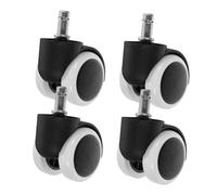 ABOOFAN 4pcs Office Chair Caster Wheels Stem Swivel Replacement for Gaming and Barber Chairs Smooth Rolling Furniture Castors Black and White