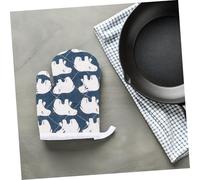 ABOOFAN 4pcs Oven Mitts Kitchen Mitt Heat Resistant Non-slip Bear Pattern Microwave Gloves Fit Safe Cooking Accessories