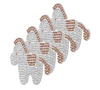 ABOOFAN 4pcs Rhinestone Horse Applique Patch for Clothing and Backpack, Sew Or Iron, Golden Plastic and Cloth Material, for Creative Clothing Repairs and Lunar New Year Personalisation