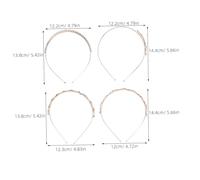 ABOOFAN 4pcs Rhinestone Pearl Headbands with Love Heart Design Iron Frame Secure Fit Bridal Hair Accessories for Women Wedding Party Everyday Wear