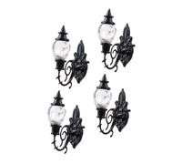 ABOOFAN 4pcs Scale Mini Luminous Wall Lamps for DIY Sand Table Decor Simulation Light Model for Mini Houses Warm Yellow Glow Micro Landscape Accessories