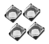 ABOOFAN 4Pcs Self Reset Flip Type Button Cover Protective Guard for Emergency Stop Switches Plastic Dust Button Protector for Industrial and Home Use