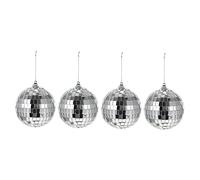 ABOOFAN 4pcs Silver Glass Mirror Balls for Party Decorations, Bright Reflective Disco Ball Ornaments, Classic Design for Musical Festivals and Dance Floors, Photo Background Accessory
