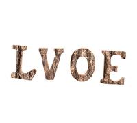 ABOOFAN 4pcs Solid Wood Letter Decoration Love Style English Letters Retro Wooden Ornament for Wall Decorations Bedroom Christmas Party