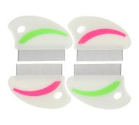ABOOFAN 4pcs Stainless Steel Comb Pet Dust Remover with Ergonomic Design Easy to Hold Pp Handle Red and Green Each 2pcs Great Gift for Cats and Dogs Flea Control Grooming Tool Assorted style
