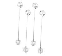 ABOOFAN 4pcs Stainless Steel Honey Dipper Sticks Milk Powder Stirring Rods Honey Stir Wands for Kitchen and Baking