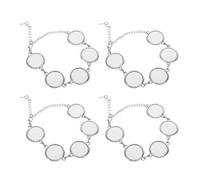 ABOOFAN 4pcs Sublimation Jewelry Blanks Heat Transfer Bracelet Trays Round Bezel DIY Bracelet Craft Blanks for Graduation Birthday Making