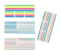 ABOOFAN 4pcs Thin Highlighting Tabs with Design and Vibrant Neon Colors, Removable Sticky Plastic Tabs for Detailed Marking in Bible Notes and Planners, Back to School Decorations