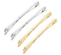 ABOOFAN 4pcs Tie Clip Shirt Collar Bar Copper Invisible Support Prevents Gaps Retro Simple for Husband Boyfriend Daily Outfit Business Wear