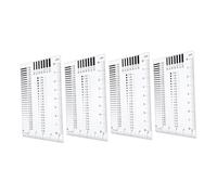 ABOOFAN 4pcs Transparent Crack Measurement Ruler with Multifunctional Scratch and Defect Inspection Features Lightweight Portable Plastic Gauge for Surface Flaw Detection