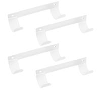 ABOOFAN 4pcs Wall-Mounted Ironing Board Holder Hooks for Laundry Room and Closet, Heavy-Duty Iron Material Space-Saving Design and Widened Hook Surface, Easy to Install White Hangers