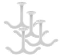 ABOOFAN 4pcs White Zinc Alloy Double Hook for Wardrobe Cabinet Hanging | Easy Installation, Organizing Tool, Protects Clothes, Hard to Deform or Break, for Towels, Coats and Hats