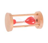 ABOOFAN 5 Minute Mini Classroom Timer Sand Clock with Wooden Frame and Red Sand, Elegant round Sandglass for Cooking, Exercise Routines, and Games