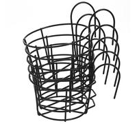 ABOOFAN 5 Pcs Balcony Hanging Flowerpot Rack Iron Flower Planter Stand with Creative Appearance Portable Design round Shape Black